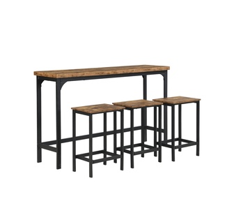 Evie 3 Seater Dark Brown Bar Table Set