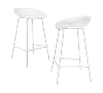 Set of 2 Eyra White Bar Stools