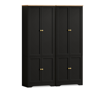 Set of 2 Farlan 184cm Black Cabinet