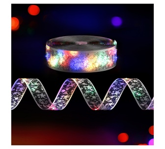 Holly Jolly 20M LED Christmas Fairy Ribbon Lights Multi