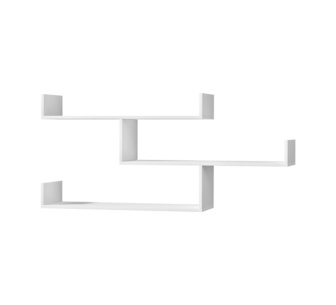Fedora 3 Tier White Floating Wall Shelf