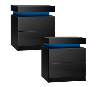 Felix Set of 2 Bedside Tables Black