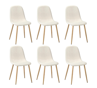 Set of 6 Fely Dining Chairs Natural