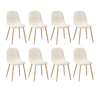 Set of 8 Fely Dining Chairs Natural