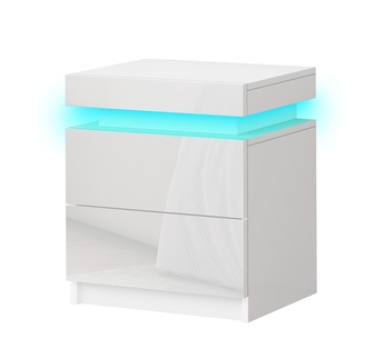 Fern LED 2 Drawers Bedside White
