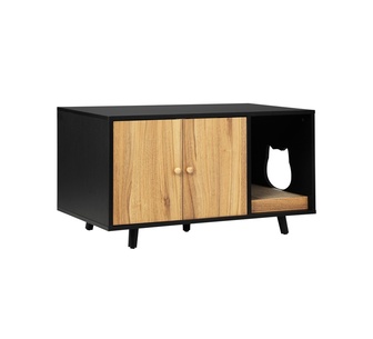 Cyfer 50cm Black Wood Cat Litter Box