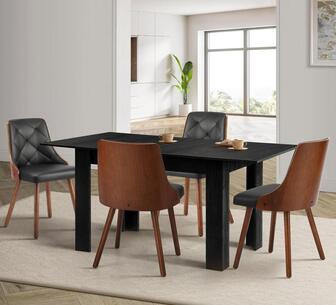 Fields 4-Seater Extendable Dining Table and Chairs Set Grey
