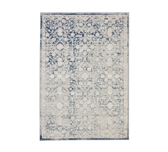 Fierra 196x300cm Navy White Distressed Rectangle Rug