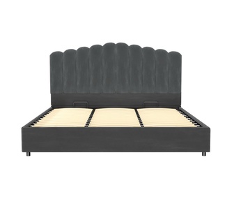 Fifo King Grey Velvet Bed Frame