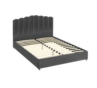 Fifo Queen Grey Velvet Bed Frame