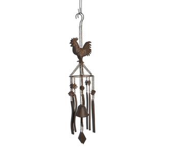 Firth Brown Iron Chicken with Bell Wall Hanging