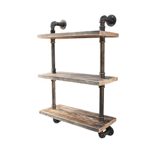 Flarabelle 3 Tier Natural Floating DIY Pipe Shelf