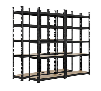 Flint 1.5m Garage Warehouse Shelving Black Set of 4