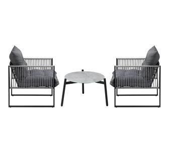 Florette 2 Seater Outdoor Lounge Setting Grey/Black