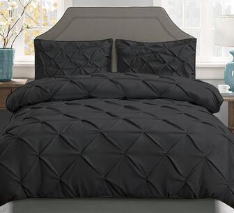 Flozia Super King Black Quilt Cover Set