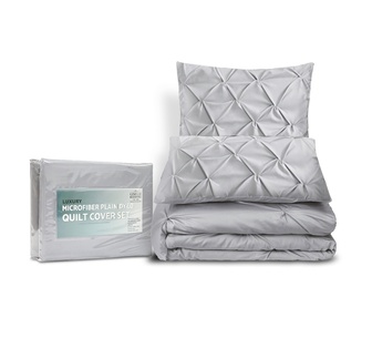 Flozia Super King Grey Quilt Cover Set