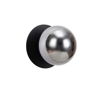Foy Small Warm White Molten Ripple Black Base LED Wall Light