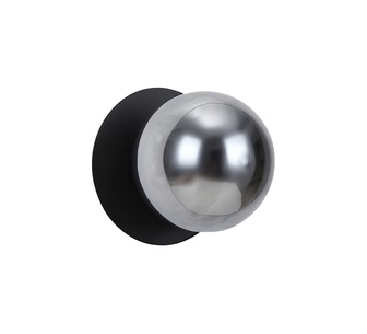 Foy Small White Molten Ripple Black Base LED Wall Light