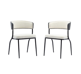 Set of 2 Fontana White Upholstered Dining Chair