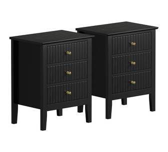 Set of 2 Formosa Bedside Table Black