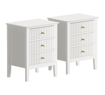 Set of 2 Formosa Bedside Table White