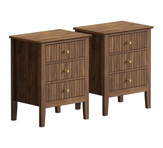 Set of 2 Formosa Bedside Table Walnut