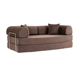 Forster 3 Seater Brown Multi Functional Compressed Sofa Bed