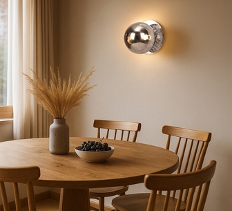 Foy Large Warm White Molten Ripple Chrome Base LED Wall Ligh