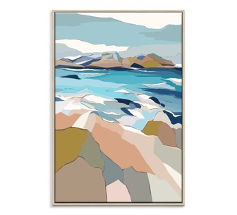 Fragmented Horizons 1 Framed Canvas 51x76cm Wall Art
