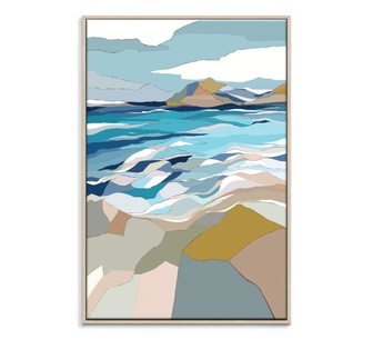 Fragmented Horizons 2 Framed Canvas 51x76cm Wall Art