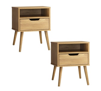 Frank Set of 2 Bedside Tables Natural