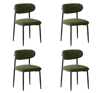 Set of 4 Freda Black Green Dining Chairs
