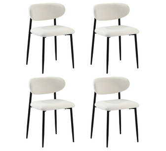Set of 4 Freda Dining Chairs White/Black