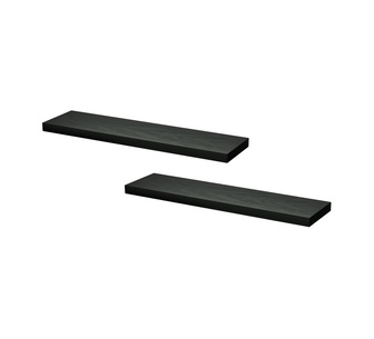 Set of 2 Froy 90cm Black Wood Floating Wall Shelf