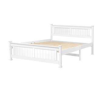 Galdy Double White Pine Wood Bed Frame