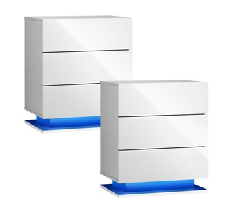 Galland Set of 2 Bedside Tables White