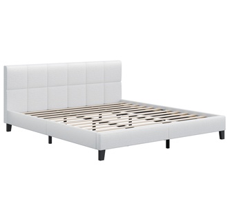 Gamora King White Boucle Bed Frame