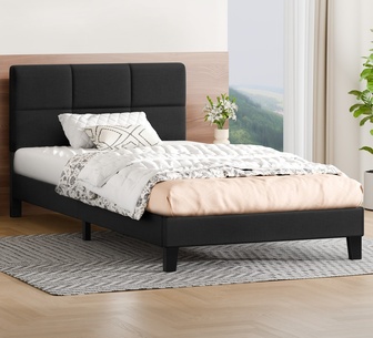 Gamora King Single Charcoal Fabric Bed Frame