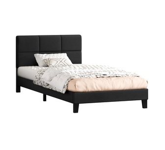 Gamora King Single Charcoal Fabric Bed Frame