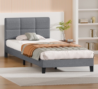 Gamora King Single Grey Fabric Bed Frame