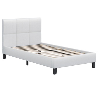 Gamora Single White Boucle Bed Frame
