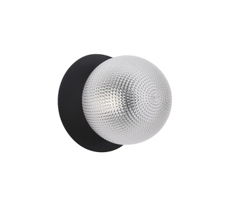 Galf Small Warm White Diamond Cut Black Base LED Wall Light