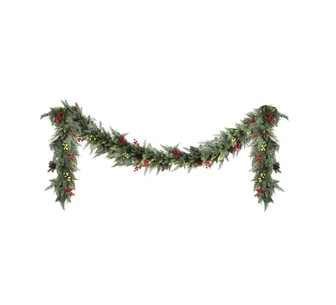 Holly Jolly 3M LED Christmas Garland Pine Cones Green
