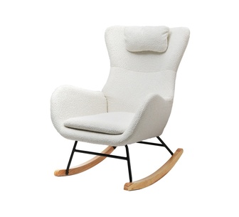 Gawain White Boucle Rocking Armchair