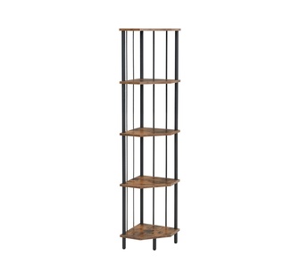 Gayar 5 Tier Rustic Brown Corner Display Shelf