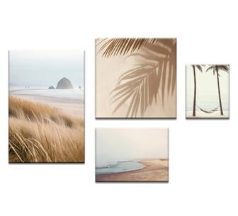 Gentle Breeze 4 Piece Gallery Wall Stretched Canvas