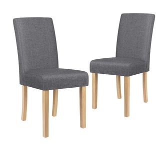 Set of 2 Georgy Grey Fabric Dining Chair