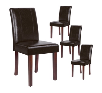 Set of 4 Georgy Brown PU Dining Chair