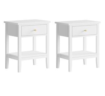 Set of 2 Gerito White Bedside Table