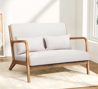 Gilderoy 2 Seater Beige Fabric Sofa